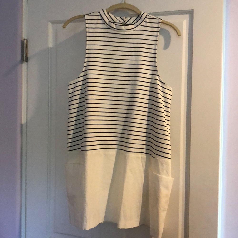 White and blue dress